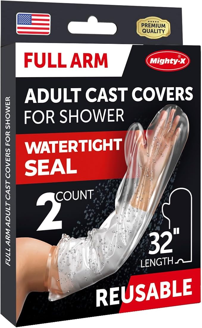 100% Waterproof Cast Covers for Shower Arm Adult by Mighty-X