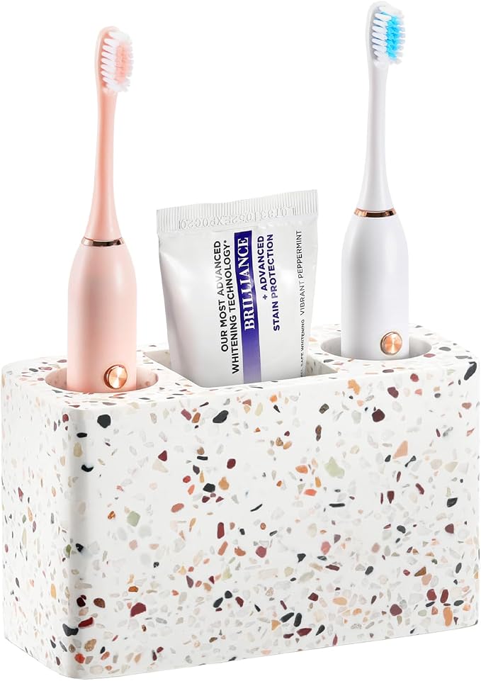 Luxspire Electric Toothbrush Holder, 3 Slots Large Toothbrush Toothpaste Stand by Luxspire