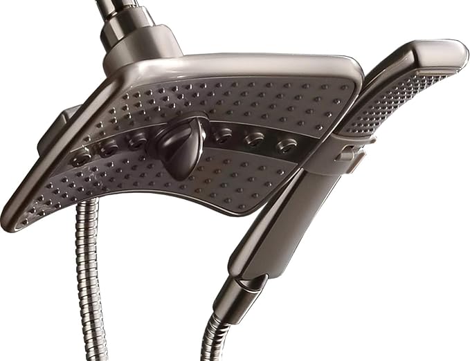 BRIGHT SHOWERS High Pressure Brushed Nickel Shower Heads Combo by BRIGHTSHOWERS
