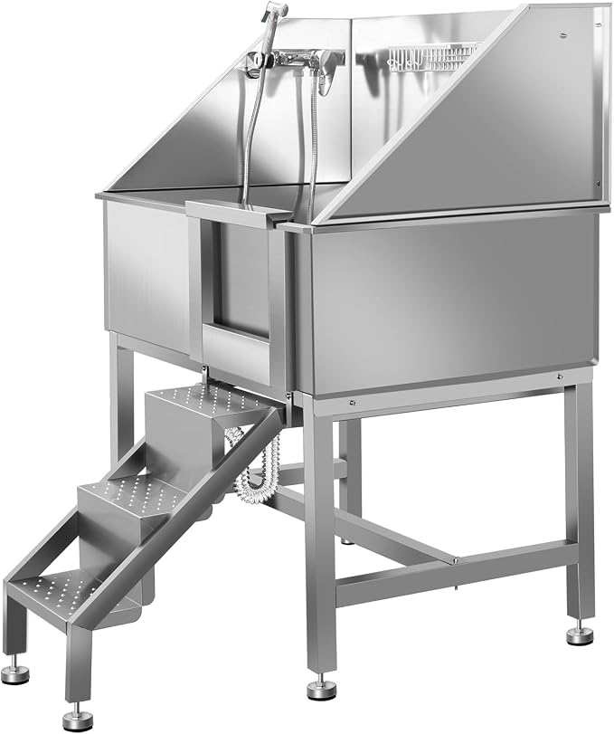 38" Pet Dog Bathing Station W/Ramp, Professional Stainless Steel Dog Grooming - Image 8