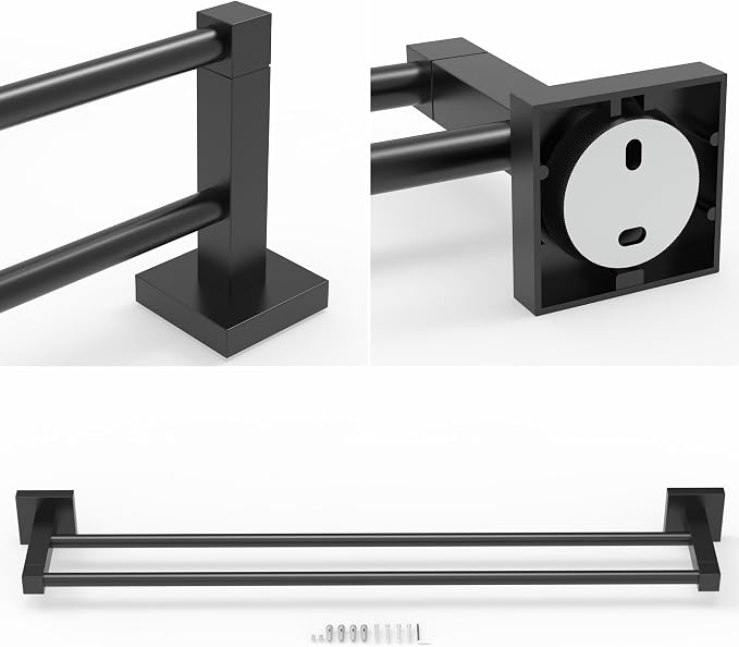 RUACQ Double Towel Bar, 24 Inch Bath Towel Rack - Image 5