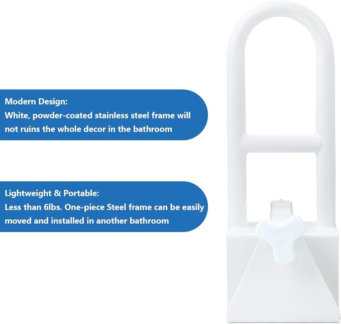 Butizone Bathtub Safety Rail, Medical Adjustable Tub Grab Bar Handle Clamp - Image 4