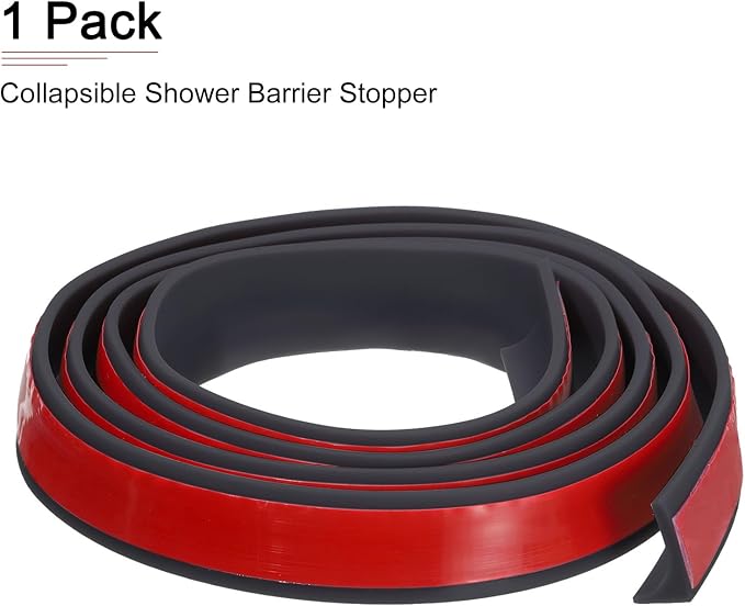 59"x0.8"x0.5" Collapsible Shower Barrier Stopper - Image 6