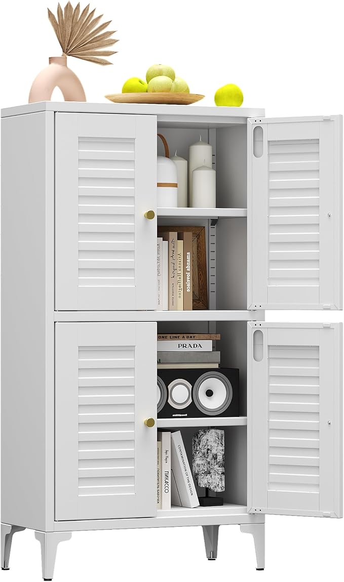 45.87''H Metal Bathroom Floor Storage Cabinet by METALYEYE