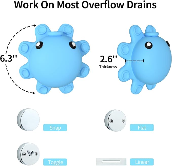Bath Tub Overflow Drain Cover- Silicone Bathtub Overflow Cover - Image 3