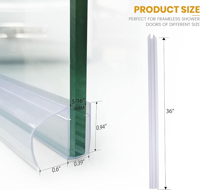Bathroom Shower Glass Door Bottom Seal Strip - Image 2