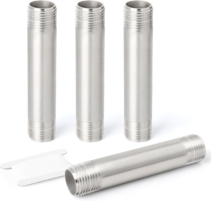 TAISHER 4PCS Stainless Steel Pipe Fittings, 1/2" NPT x 1/2" NPT Male Threaded by TAISHER