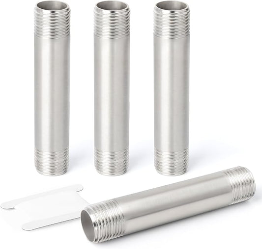 TAISHER 4PCS Stainless Steel Pipe Fittings, 3/8" NPT x 3/8" NPT Male Threaded by TAISHER