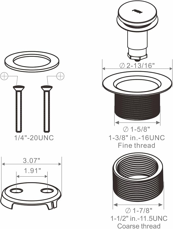 Tip Toe Bathtub Tub Drain Conversion Kit Assembly, Wellup Tub Drains Trim Kit - Image 6
