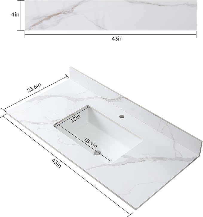 Montary 43"x 22" Bathroom Vanity Top - Image 8