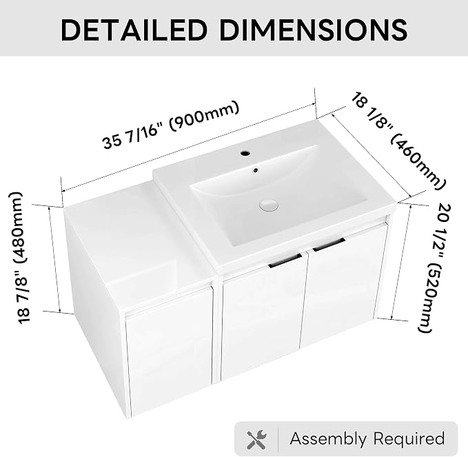 36 inch Floating Bathroom Vanity - Image 2