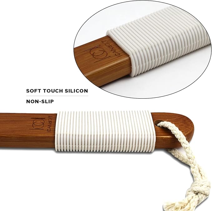 ICANdOIT-17.71Inch Natural Stiff Sisal Bristles Anti-Slip Long Handle Bath Brush - Image 7