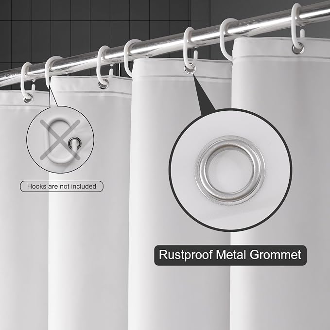UFRIDAY Extra Long Shower Curtain Liner 72x84 inches, PEVA Frosted Plastic 84 - Image 3