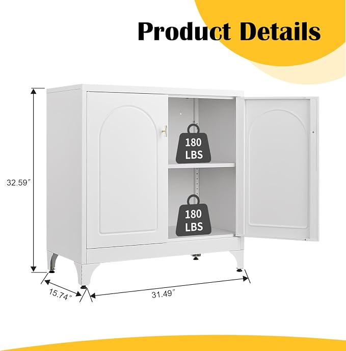 Metal Sideboard Buffet Cabinet - Image 2