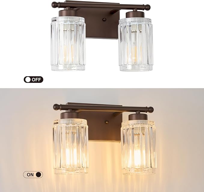 2 Light Bathroom Light Fixtures Modern ORB 12 Inch Vanity Lights - Image 3