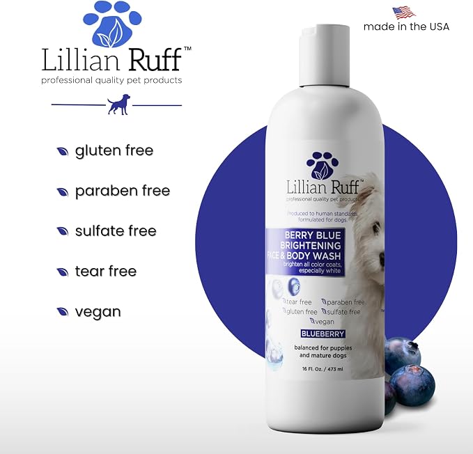 Lillian Ruff PRO Formula Berry Blue Brightening Pet Shampoo - Image 5
