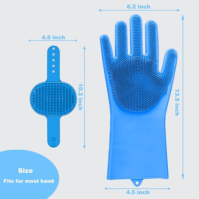 4PCS Dog Washing Glove and Dog Bath Brush, Dog Shampoo Brush Scrubber - Image 6
