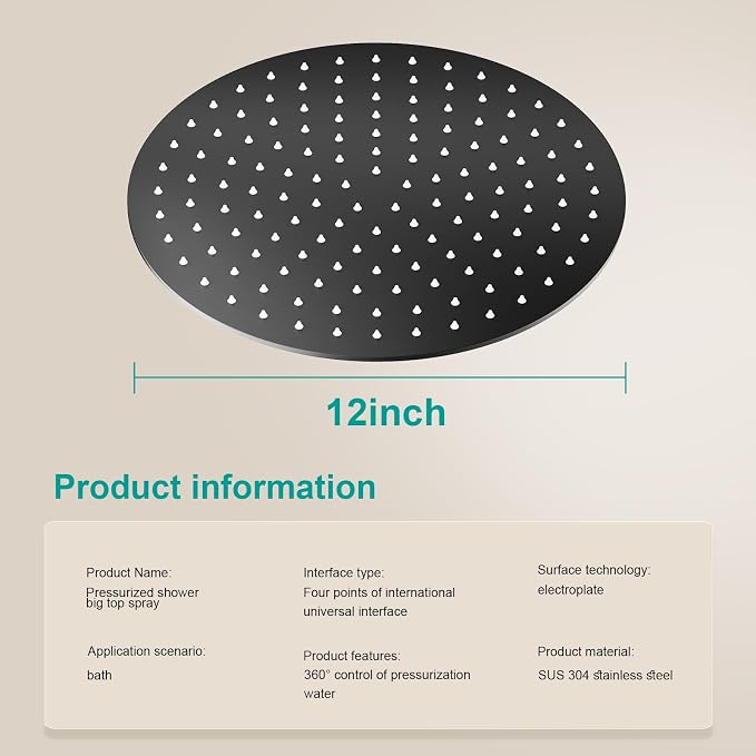 All Metal Rain Shower Head - Image 2