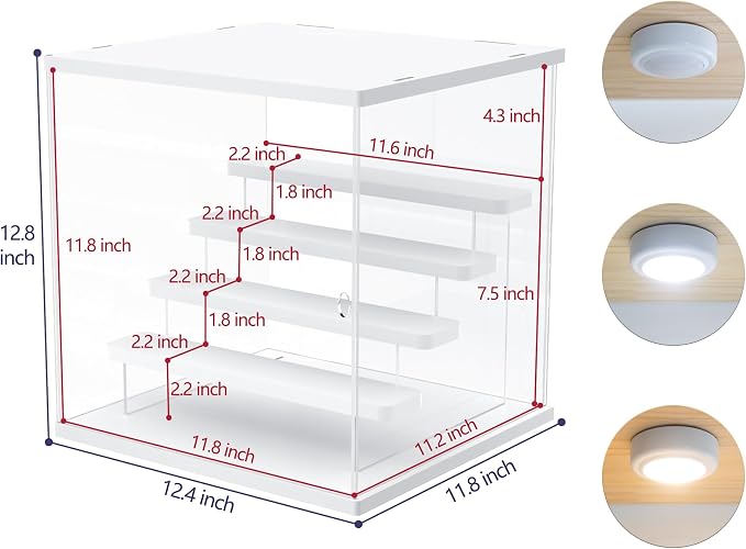 Choowin 5 Tier Clear Acrylic Lighted Display Case - Image 2