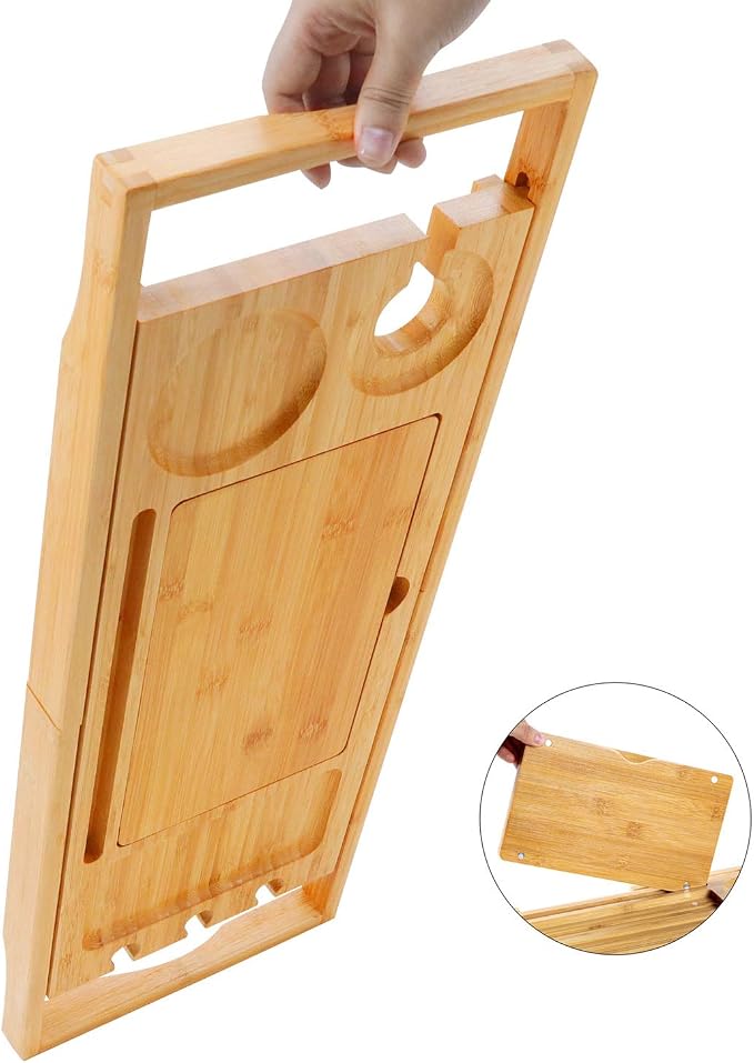 Utoplike Bamboo Bathtub Caddy Tray Bath Tray - Image 8