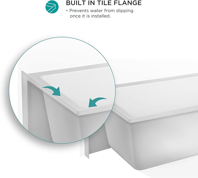 Fine Fixtures Acrylic, Fiberglass Alcove Soaking Bathtub - Image 7