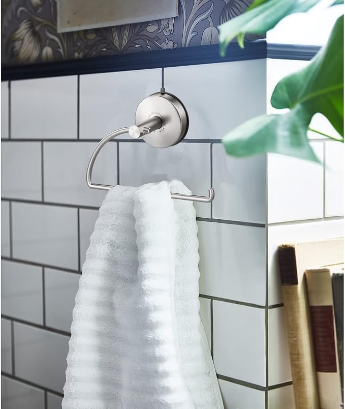 DGYB Suction Cup Hand Towel Ring Brushed Nickel Hand Towel Holder - Image 3
