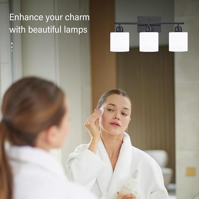 3-Light Bathroom Light Fixtures, Living Room, Vanity Table, E26 Base - Image 6