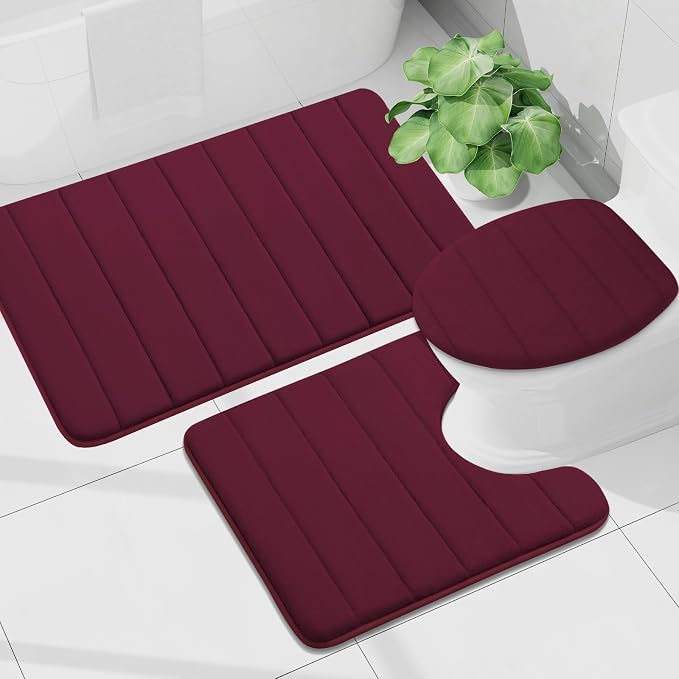 Buganda Memory Foam Bath Mat, Ultra Soft and Non-Slip Bathroom Rugs, Water - Image 7