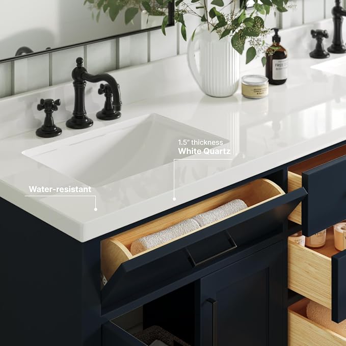 ARIEL Double Vanity 73" Midnight Blue - Image 4