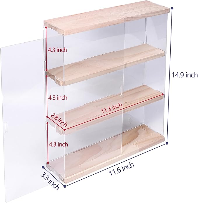 Choowin 3 Layer Wall Shelf Clear Acrylic Display Case - Image 2
