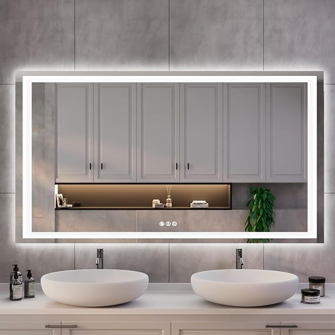 ISKM 50'' x 32'' LED Mirror for Bathroom Lighted Vanity Mirror for Wall Front by ISKM-IStillKeepMovin