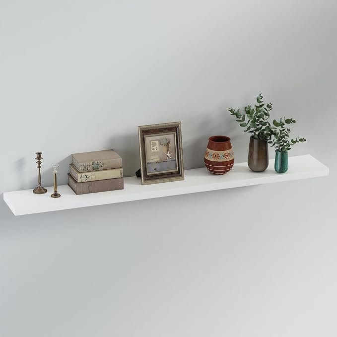 SAUMONIERES Floating Shelves 8 Inch Deep Solid Wood Wide Wall Shelf Set of 1 by Saumonieres