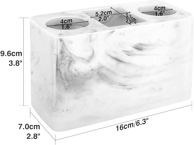 Luxspire Electric Toothbrush Holder, 3 Slots Large Marble Toothbrush Toothpaste - Image 6