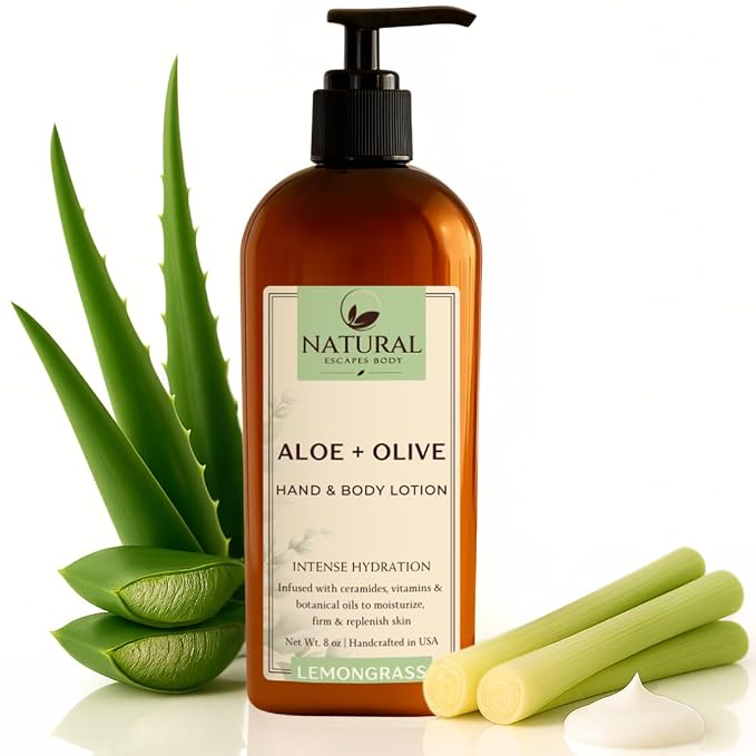 Moisturizing & Firming Lemongrass Body Lotion & Hand Cream by NaturalEscapes