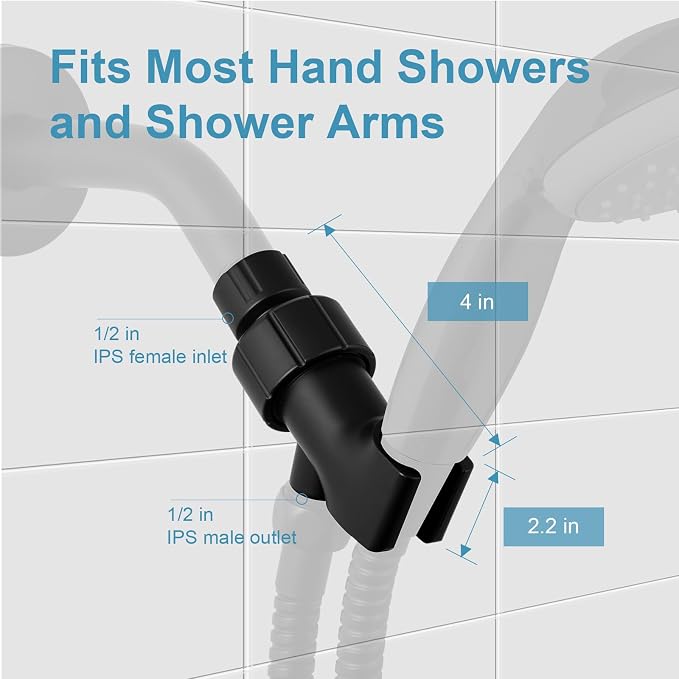 OFFO Shower Head Holder for Handheld Shower Head, Adjustable Shower Arm Mount - Image 2