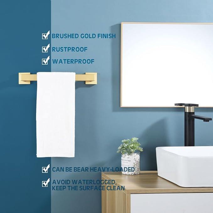 KOKOSIRI 12 Inch Hand Towel Holder Bath Towel Bar Kitchen Dish Cloths Hanger - Image 5