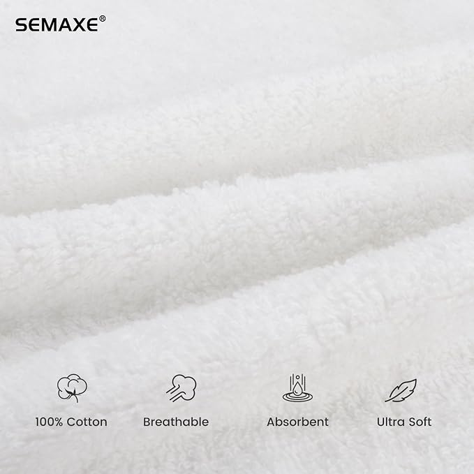 SEMAXE 6-Pack White Hand Towels - Image 3