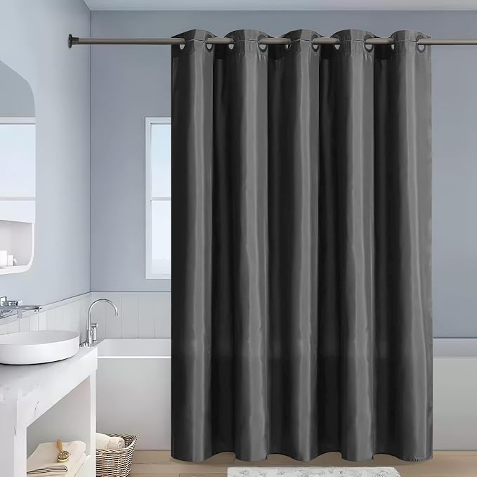 Furlinic No Hook Extra Long Shower Curtain 96 Length, Polyester Fabric Bathroom - Image 4
