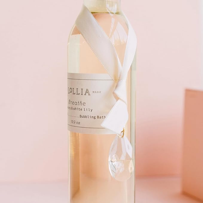 Lollia Breathe Bubble Bath, 12.9 fl. oz., Peony & White Lily Scented Bubbling - Image 3