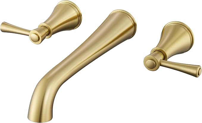 SITGES High Flow Brushed Gold Wall Mount Bathtub Faucet by SITGES