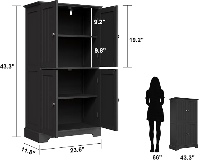 ChooChoo Bathroom Floor Cabinet, Modern Bathroom Storage Cabinet - Image 3