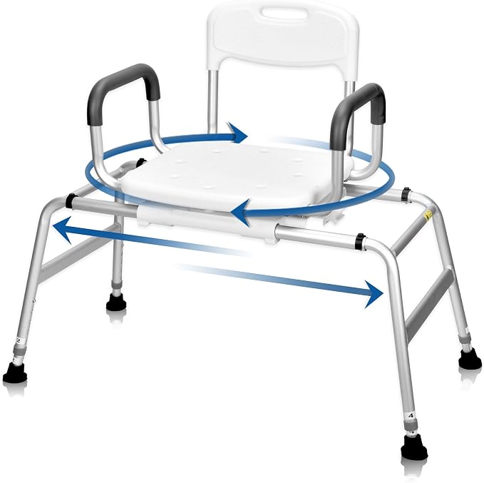 Sangohe Shower Chair for Inside Shower, Sliding Shower Chair, Tub Transfer Bench by Sangohe