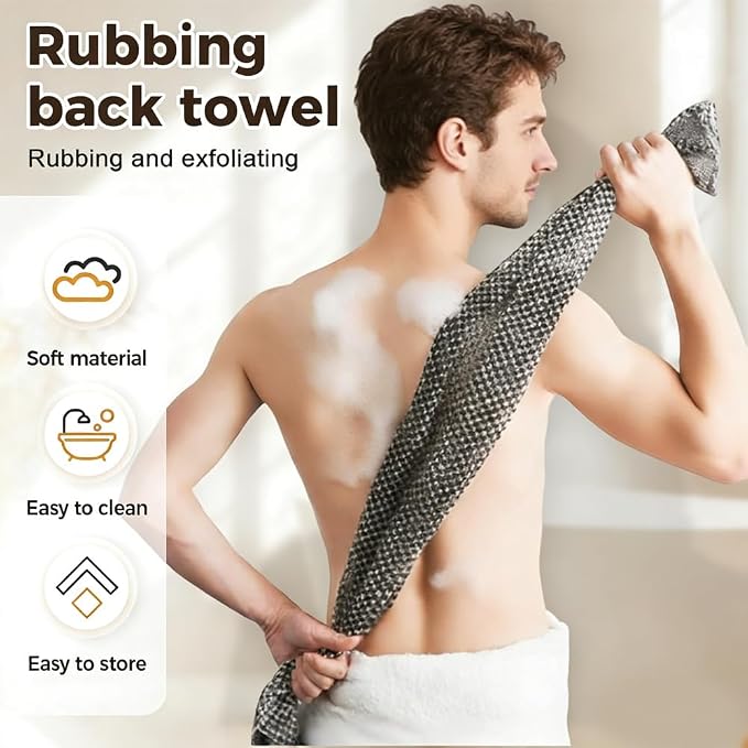 3PCS Exfoliating Shower Towel, 2026 New Premium Scrub Wash Back Bath Cloth - Image 2