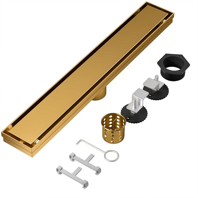 Linear Shower Drain, 304 Stainless Steel by Mirravative