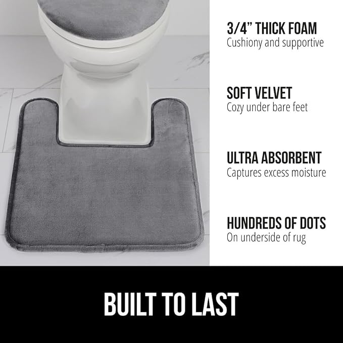 GORILLA GRIP Thick Memory Foam Toilet Rug - Image 3