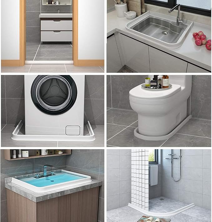 New Collapsible 67 Inch Shower Threshold Water Dam Collapsible Bath Shower - Image 6