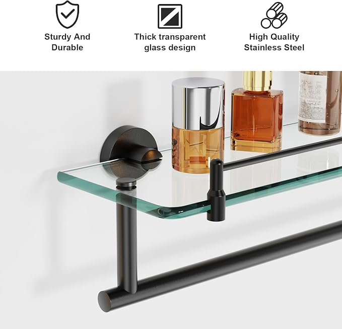20-Inch Tempered Glass Bathroom Shelf - Image 5