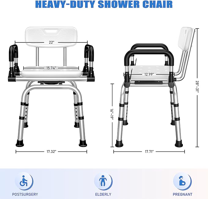 360 Degree Shower Chair Swivel, Shower Seat - Image 2