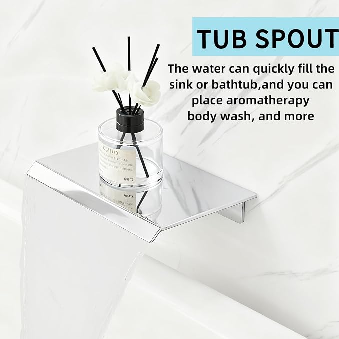 8 Inch Shower Faucet Set, Ceiling Mounted Rainfall Shower System - Image 2