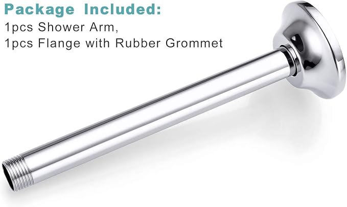 BESTILL 8 Inch Ceiling Mount Rain Shower Head Arm and Flange - Image 7